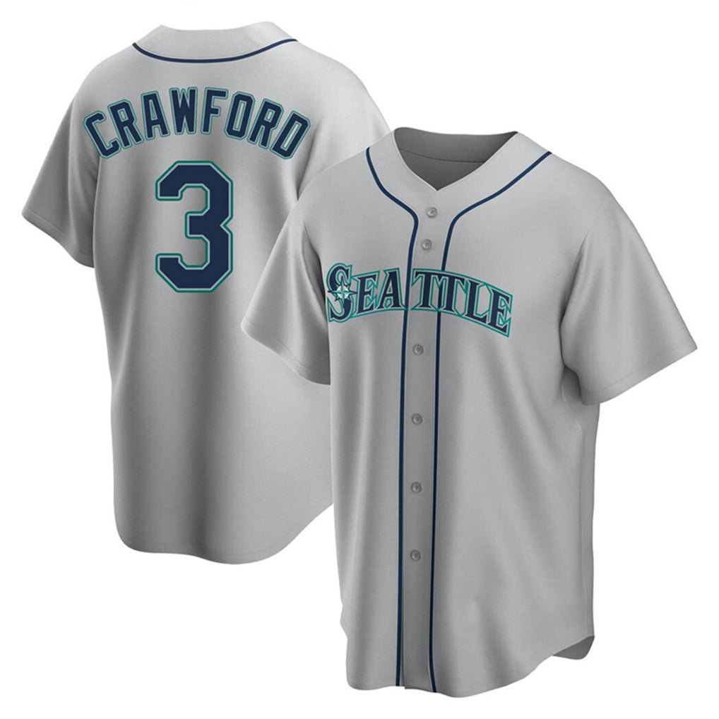 PETTCS S.Mariners #3 J.P. Crawford Player Gray Home Game Stitched Jerseys