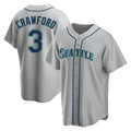 PETTCS S.Mariners #3 J.P. Crawford Player Gray Home Game Stitched Jerseys