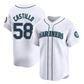 PETTCS S.Mariners #58 Luis Castillo Player White Home Limited Stitched Jerseys