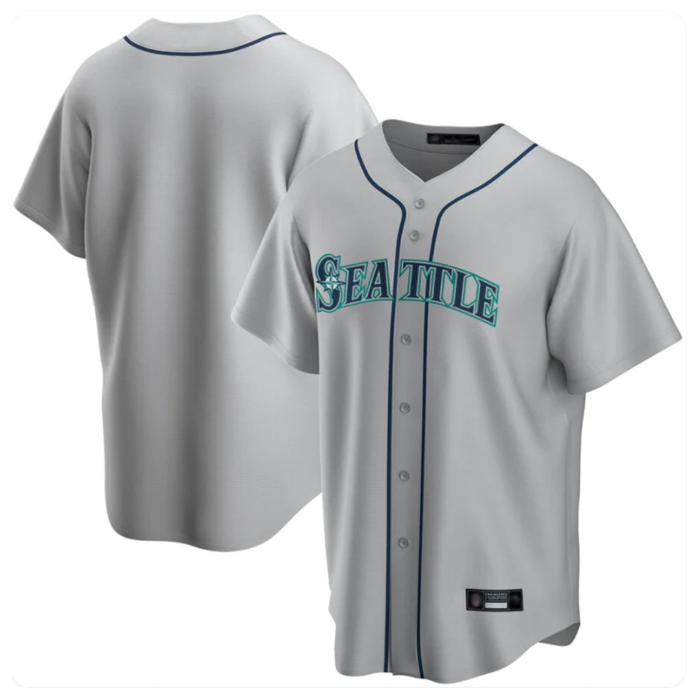 PETTCS S.Mariners Blank Player Gray Home Game Stitched Jerseys