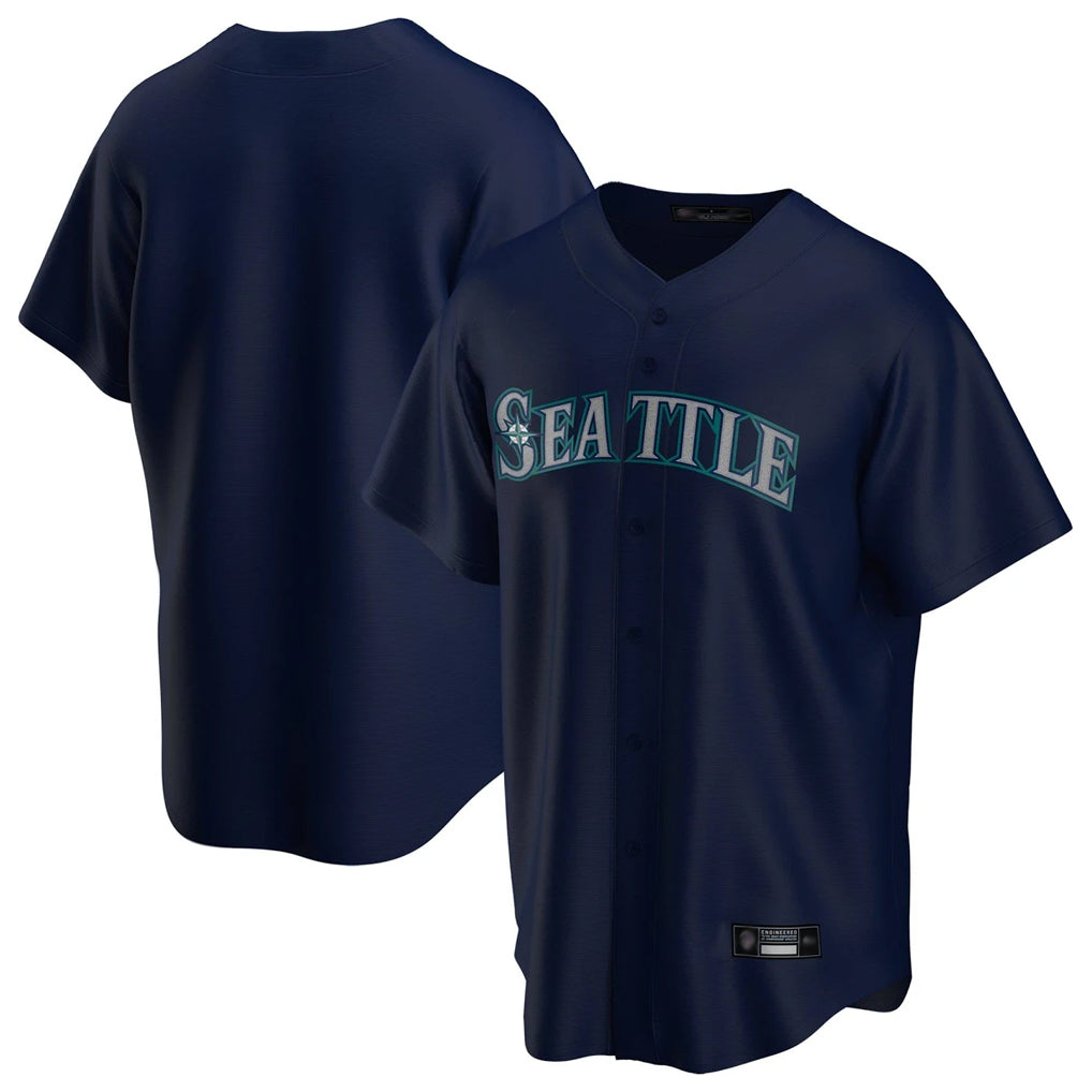 PETTCS S.Mariners Blank Player Navy Home Game Stitched Jerseys