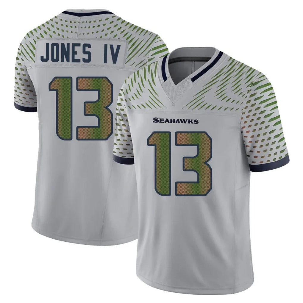 PETTCS S.Seahawks #13 Ernest Jones IV Player Grey Limited 2025 Rivalries Collection Home Game Stitched Jerseys