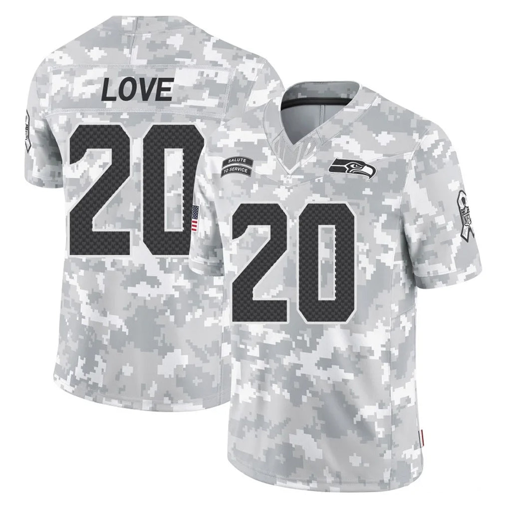 PETTCS S.Seahawks #20 Julian Love Player Arctic Camo Limited Salute To Service Home Game Stitched Jerseys