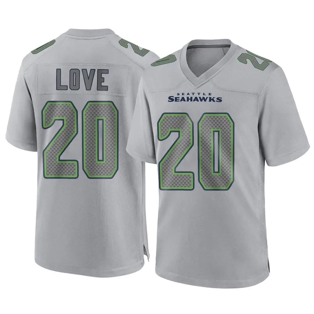 PETTCS S.Seahawks #20 Julian Love Player Gray Atmosphere Fashion Home Game Stitched Jerseys