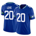 PETTCS S.Seahawks #20 Julian Love Player Royal Limited Throwback Vapor F.U.S.E. Home Game Stitched Jerseys