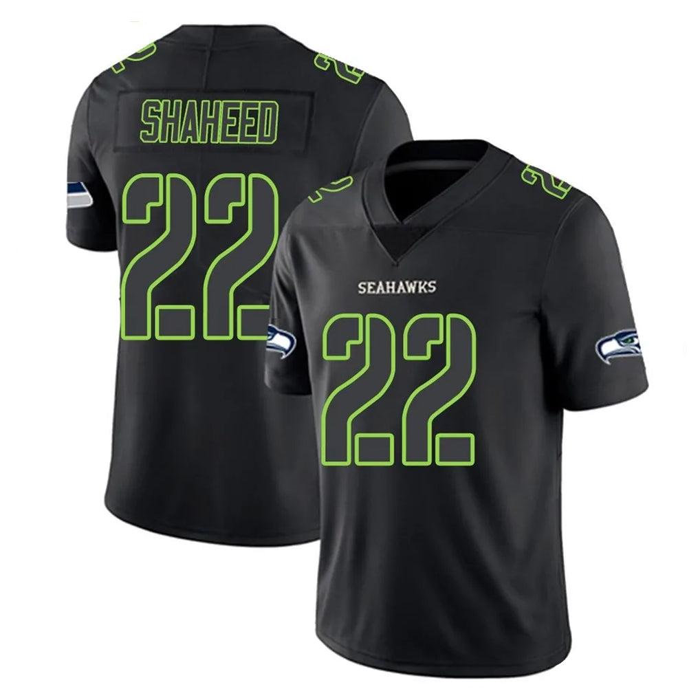 PETTCS S.Seahawks #22 Rashid Shaheed Player Black Impact Limited Home Game Stitched Jerseys