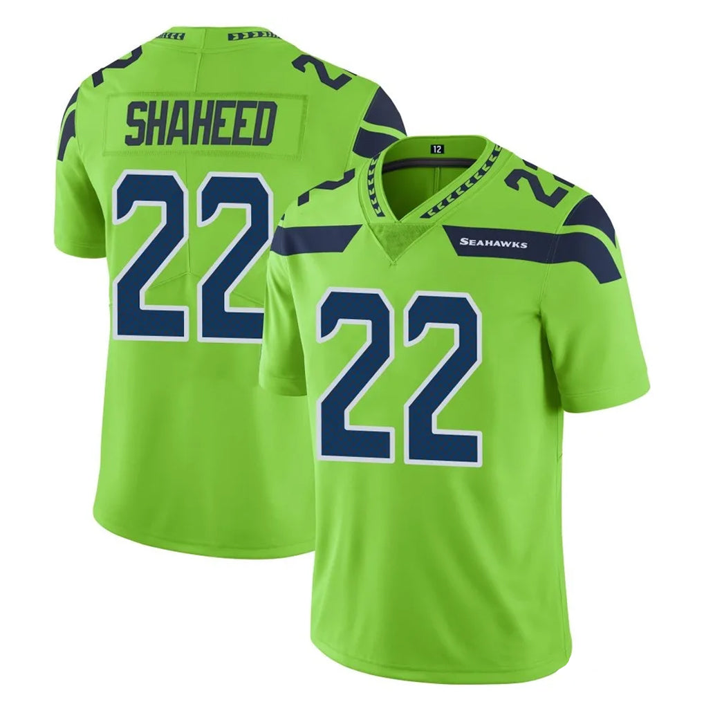 PETTCS S.Seahawks #22 Rashid Shaheed Player Green Limited Color Rush Home Game Stitched Jerseys