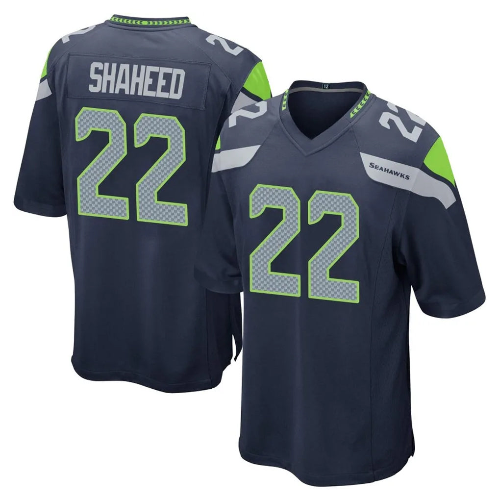 PETTCS S.Seahawks #22 Rashid Shaheed Player Navy Home Game Stitched Jerseys