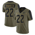 PETTCS S.Seahawks #22 Rashid Shaheed Player Olive Salute To Service Limited Game Stitched Jerseys