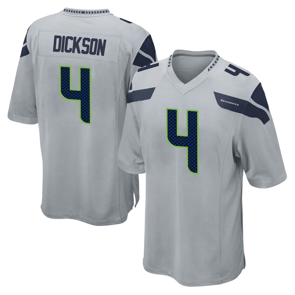 PETTCS S.Seahawks #4 Michael Dickson Player Gray Home Game Stitched Jerseys