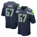 PETTCS S.Seahawks #67 Charles Cross Player Navy Home Game Stitched Jerseys