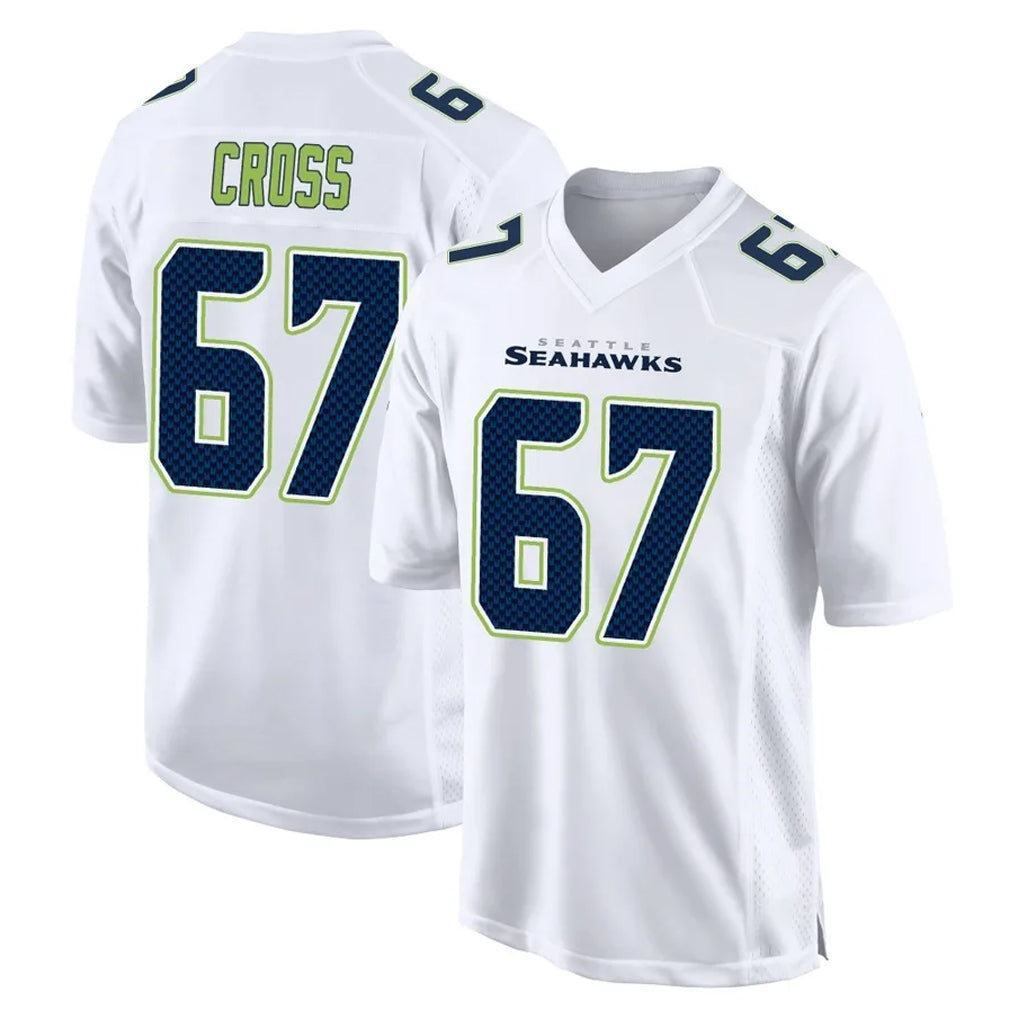 PETTCS S.Seahawks #67 Charles Cross Player White Tundra Fashion Home Game Stitched Jerseys