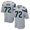 PETTCS S.Seahawks #72 Abraham Lucas Player Gray Home Game Stitched Jerseys