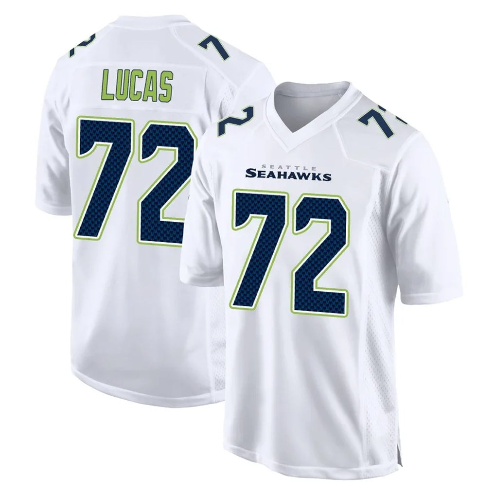 PETTCS S.Seahawks #72 Abraham Lucas Player White Tundra Fashion Home Game Stitched Jerseys
