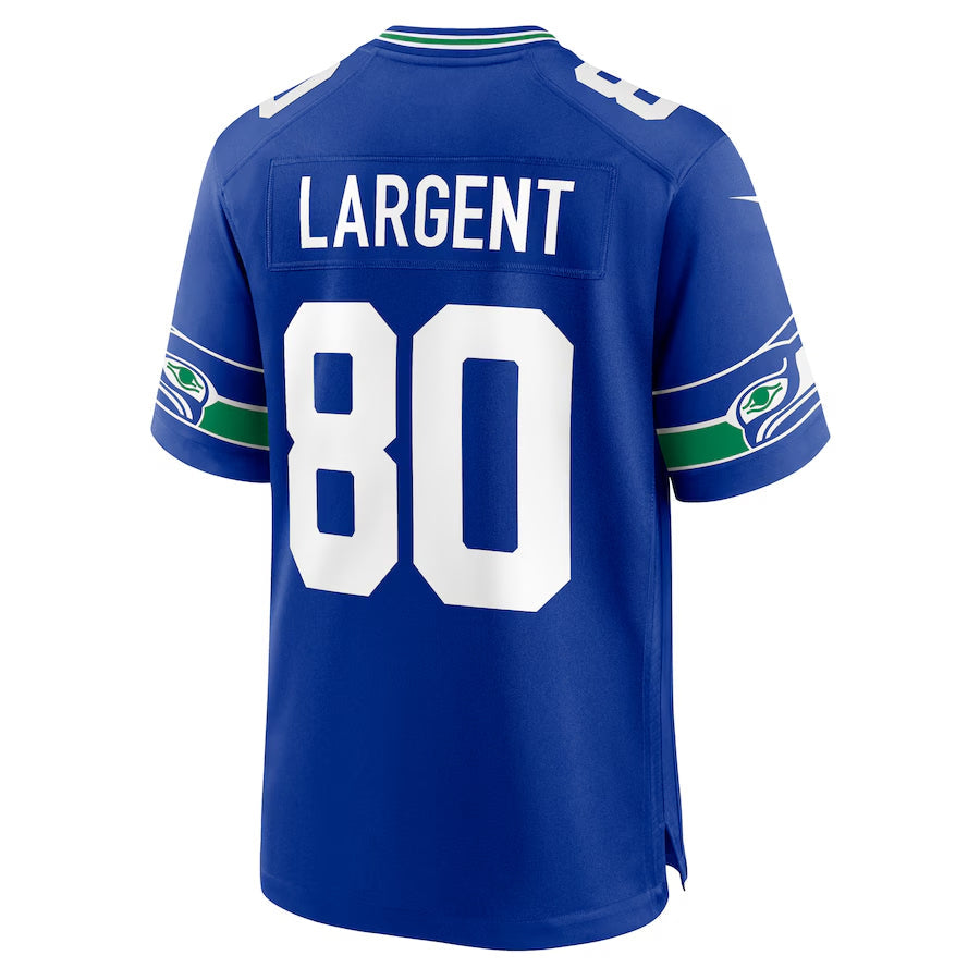 PETTCS S.Seahawks #80 Steve Largent Player Royal Game Stitched Jerseys