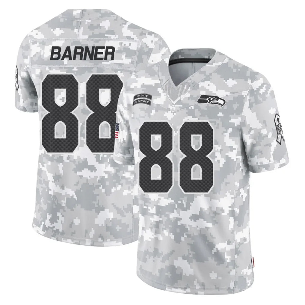 PETTCS S.Seahawks #88 AJ Barner Player Arctic Camo Limited Salute To Service Home Game Stitched Jerseys
