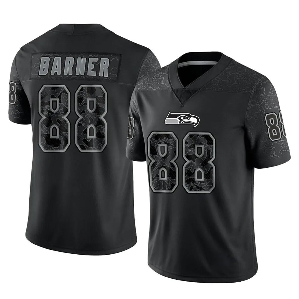 PETTCS S.Seahawks #88 AJ Barner Player Black Limited Reflective Home Game Stitched Jerseys
