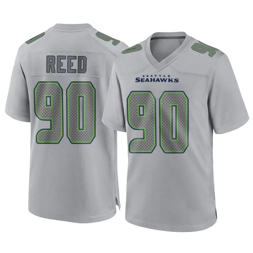 PETTCS S.Seahawks #90 Jarran Reed Player Gray Atmosphere Fashion Home Game Stitched Jerseys
