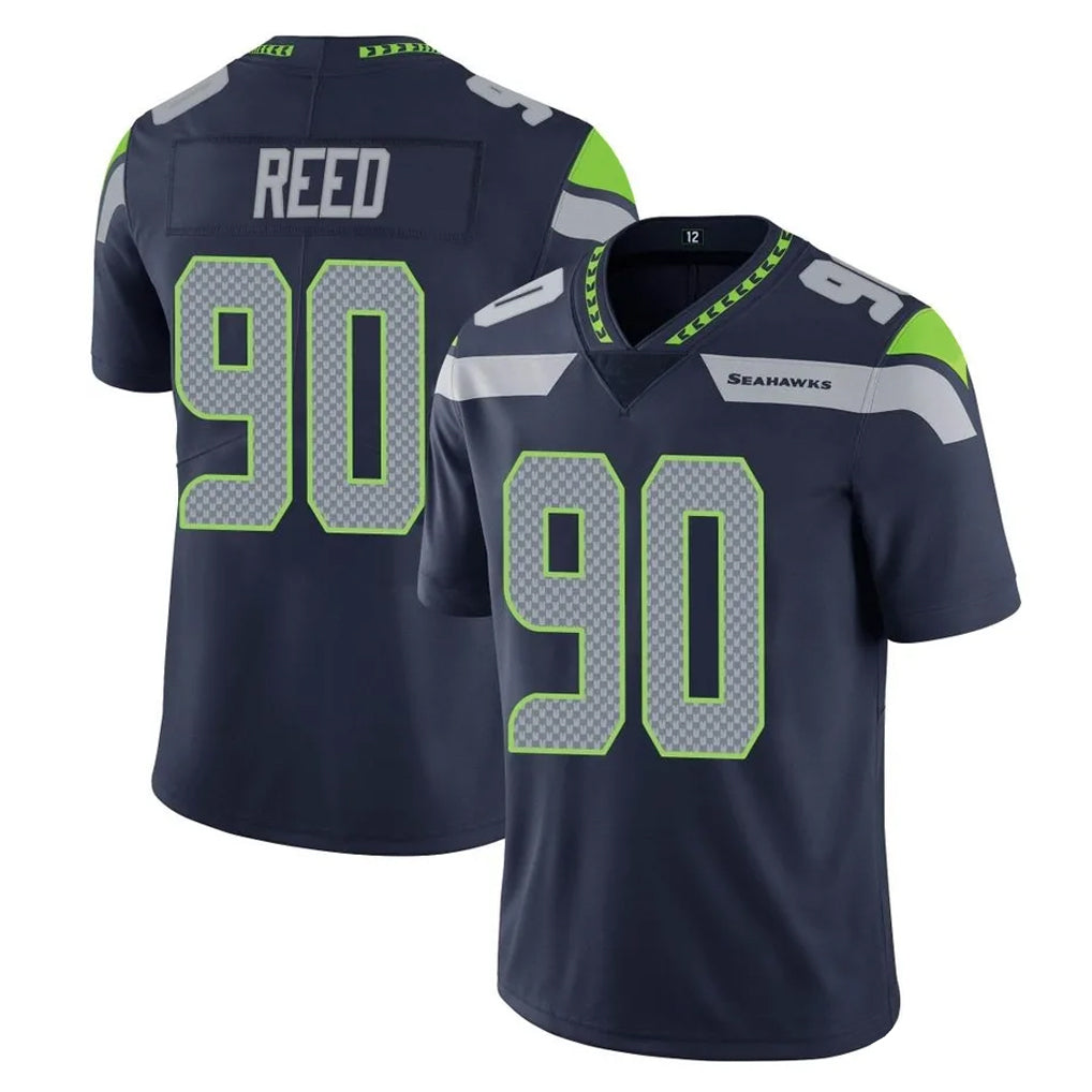 PETTCS S.Seahawks #90 Jarran Reed Player Navy Limited Vapor Untouchable Home Game Stitched Jerseys