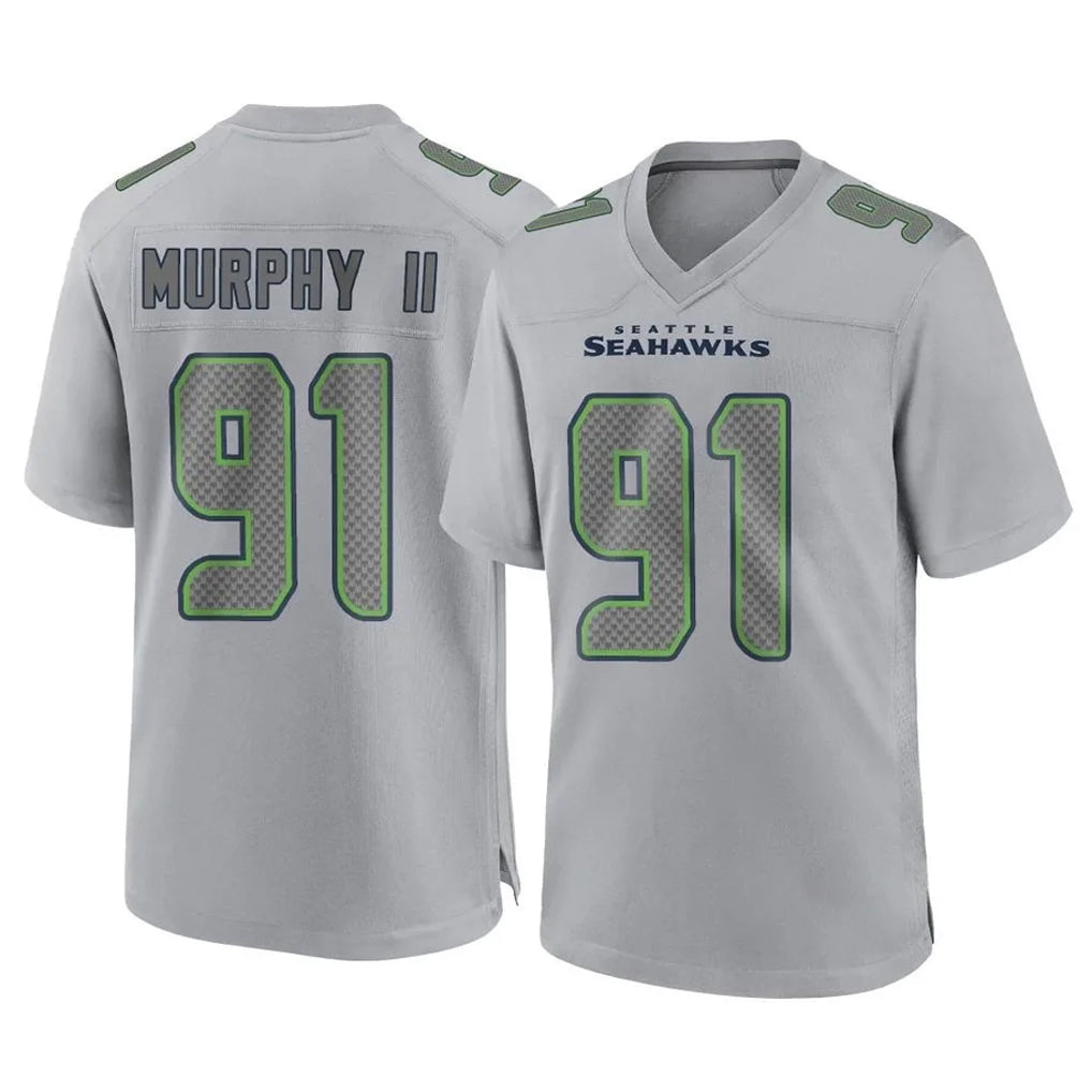 PETTCS S.Seahawks #91 Byron Murphy II Player Gray Atmosphere Fashion Home Game Stitched Jerseys