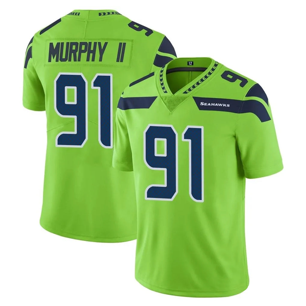 PETTCS S.Seahawks #91 Byron Murphy II Player Green Limited Color Rush Home Game Stitched Jerseys