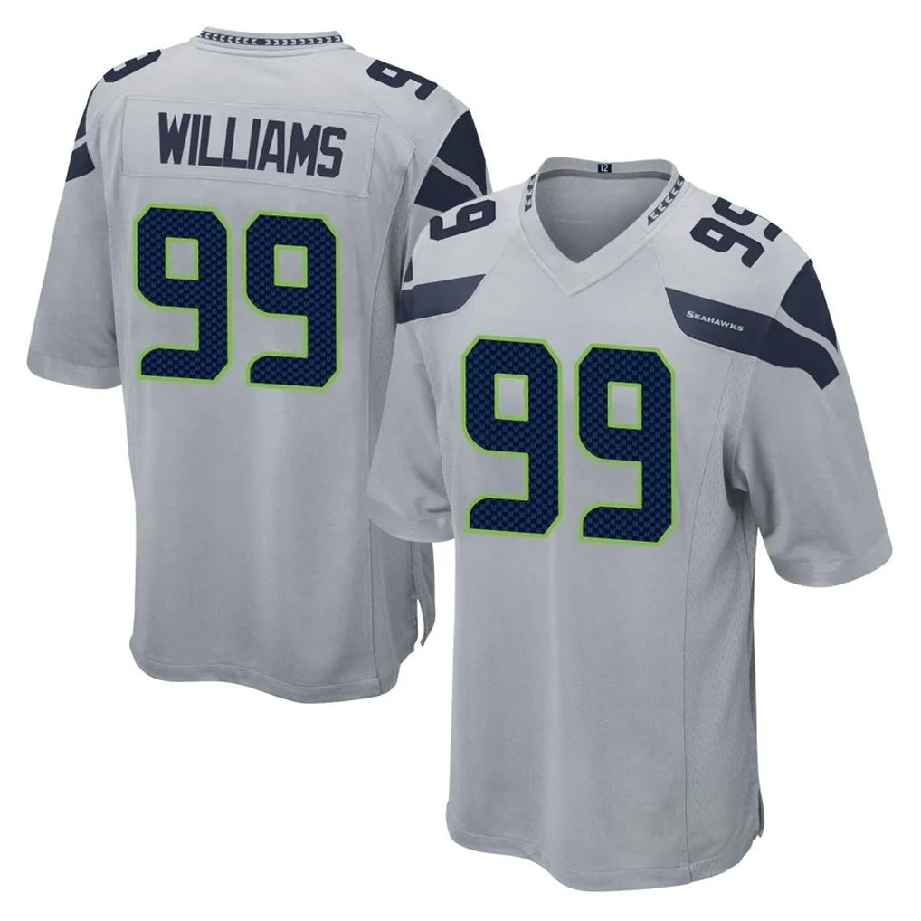 PETTCS S.Seahawks #99 Leonard Williams Player Gray Home Game Stitched Jerseys