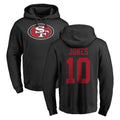 PETTCS SF.49ers #10 Mac Jones Player Black LOGO Pullover Hoodies Home Game Stitched Jerseys