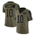PETTCS SF.49ers #10 Mac Jones Player Olive Salute To Service Limited Game Stitched Jerseys
