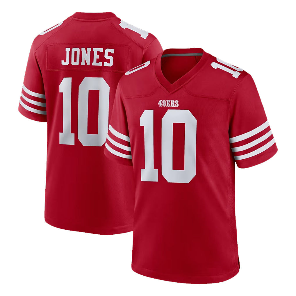 PETTCS SF.49ers #10 Mac Jones Player Red Game Home Stitched Jerseys
