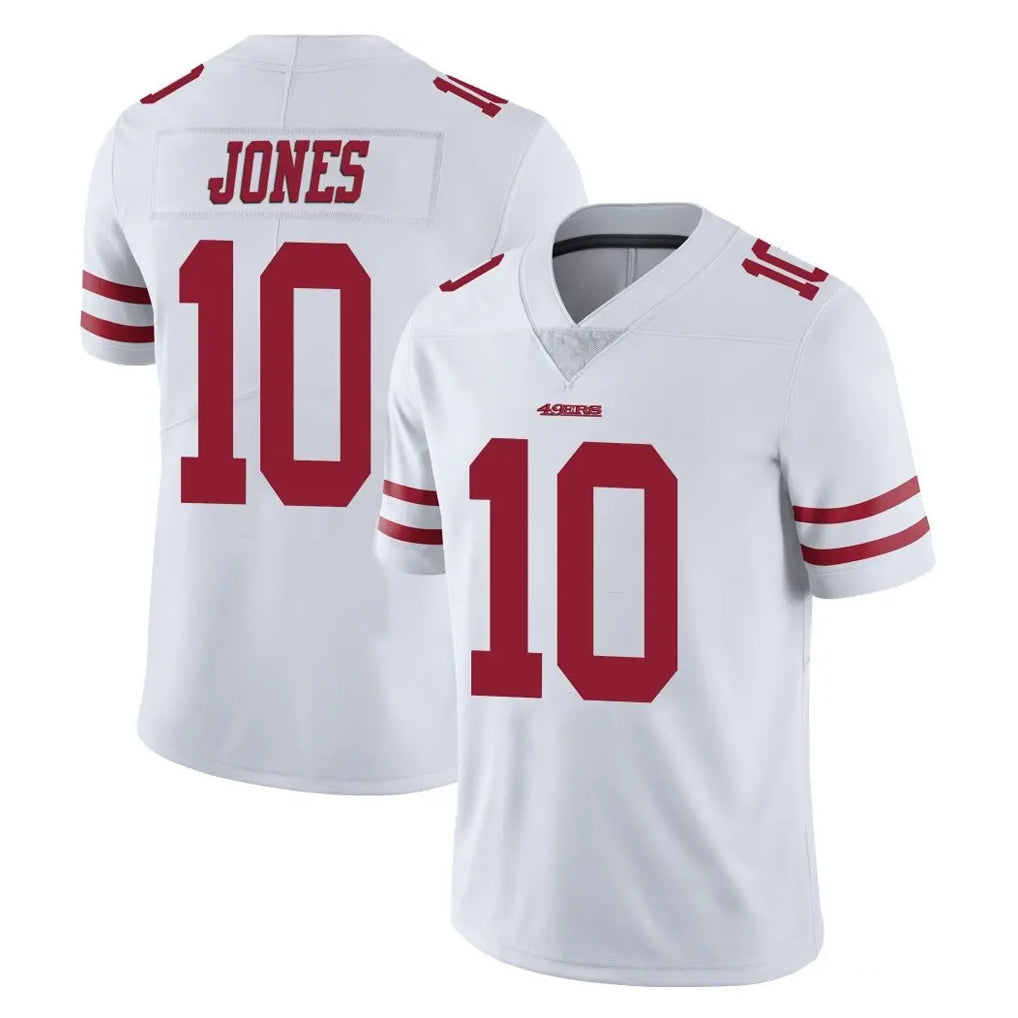 PETTCS SF.49ers #10 Mac Jones Player White Limited Vapor Untouchable Home Game Stitched Jerseys