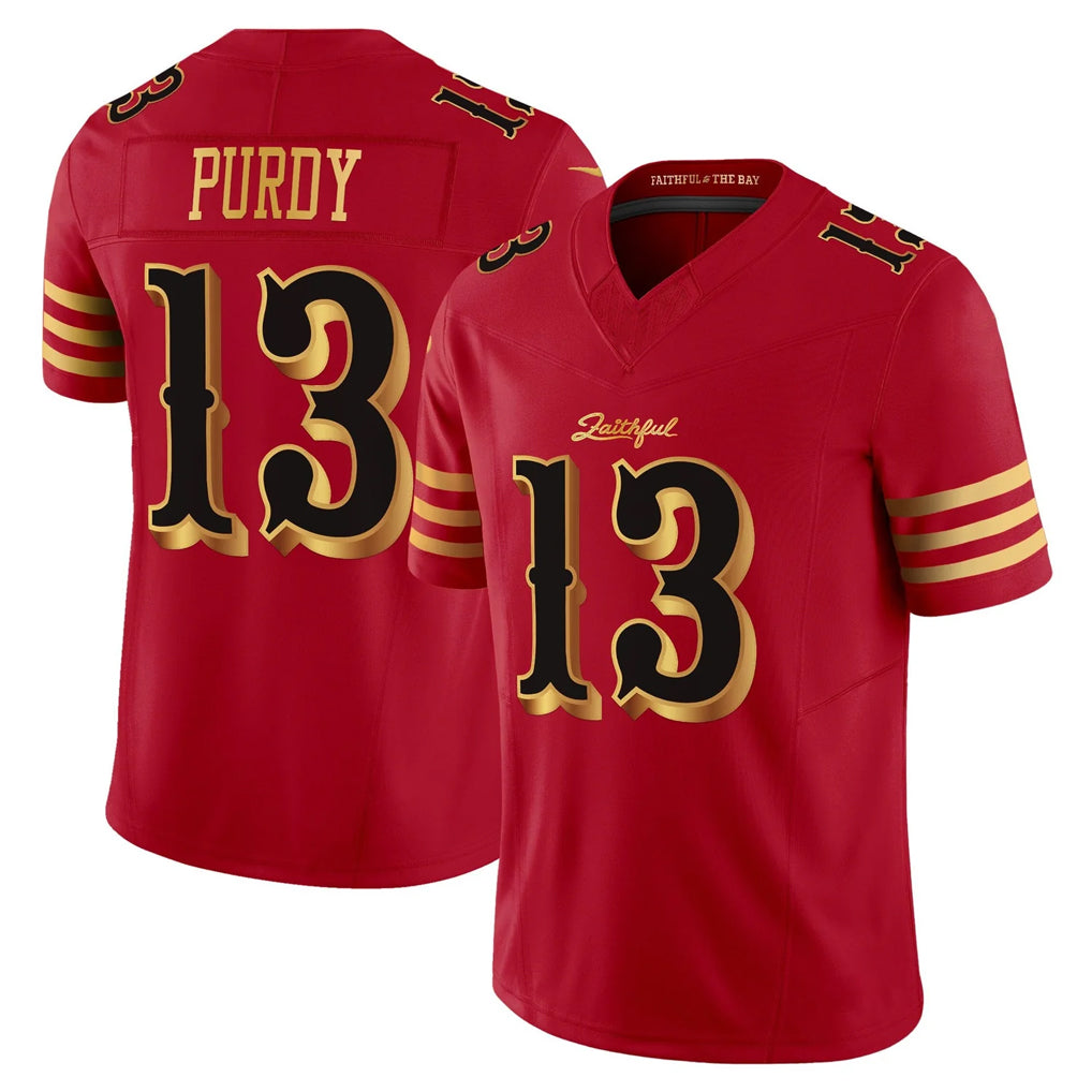 PETTCS SF.49ers #13 Brock Purdy Player Red Rivalries Vapor Limited Home Game Stitched Jerseys