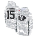 PETTCS SF.49ers #15 De'Zhaun Stribling Player Arctic Camo Limited Salute to Service Pullover Hoodies Game Stitched Jerseys