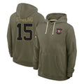 PETTCS SF.49ers #15 De'Zhaun Stribling Player Olive Salute to Service Pullover Hoodies Limited Stitched Jerseys