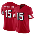 PETTCS SF.49ers #15 De'Zhaun Stribling Player Red Limited Alternate Vapor F.U.S.E. Home Game Stitched Jerseys