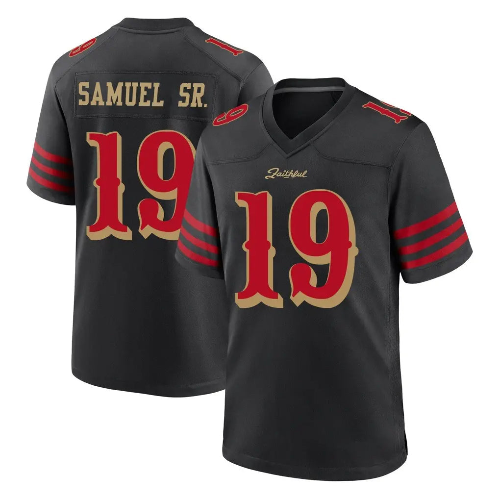 PETTCS SF.49ers #19 Deebo Samuel Sr. Player Black Rivalries Collection Home Game Stitched Jerseys
