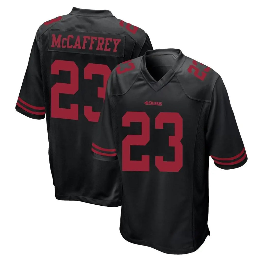 PETTCS SF.49ers #23 Christian McCaffrey Player Black Alternate Home Game Stitched Jerseys