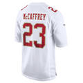 PETTCS SF.49ers #23 Christian McCaffrey Tundra White Fashion Game American Stitched Jersey