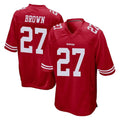 PETTCS SF.49ers #27 Ji'Ayir Brown Player Red Home Game Stitched Jerseys