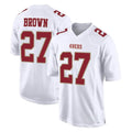 PETTCS SF.49ers #27 Ji'Ayir Brown Player White Fashion Home Game Stitched Jerseys