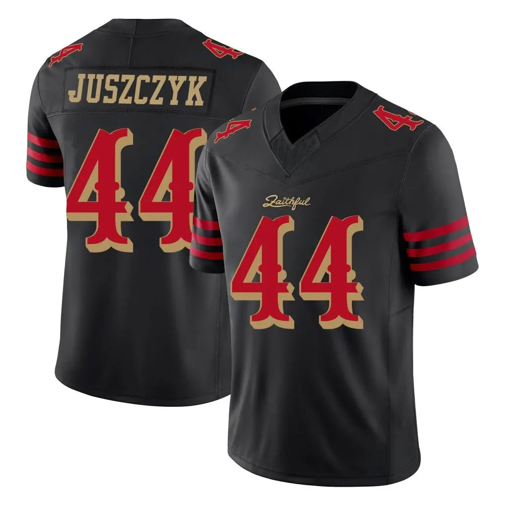 PETTCS SF.49ers #44 Kyle Juszczyk Player Black Limited Rivalries Collection Home Game Stitched Jerseys