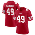 PETTCS SF.49ers #49 The Faithful Player Scarlet Home Game Football Jerseys