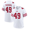 PETTCS SF.49ers #49 The Faithful Player White Home Game Football Jerseys