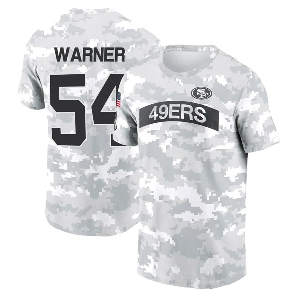 PETTCS SF.49ers #54 Fred Warner Player Salute to Service Hoodies & T-Shirts Stitched Jerseys
