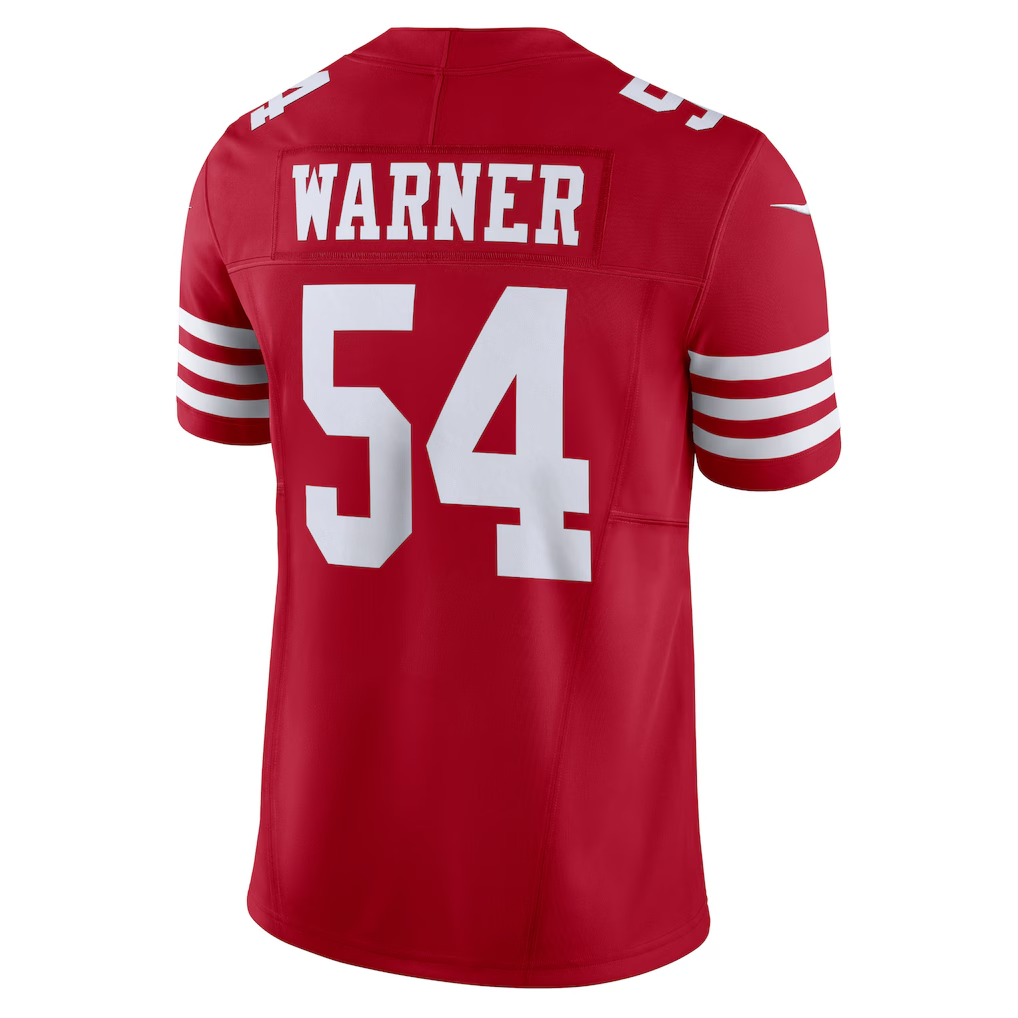 PETTCS SF.49ers #54 Fred Warner Scarlet Vapor F.U.S.E. Limited Stitched Jerseys