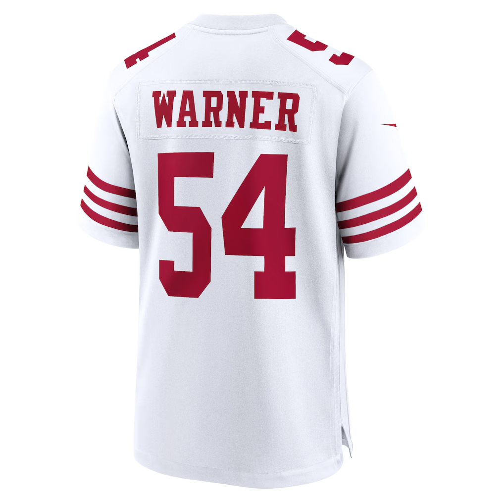 PETTCS SF.49ers #54 Fred Warner White Player Game Stitched Jerseys