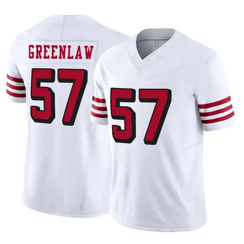 PETTCS SF.49ers #57 Dre Greenlaw Player White Limited Alternate Vapor F.U.S.E. Home Game Stitched Jerseys