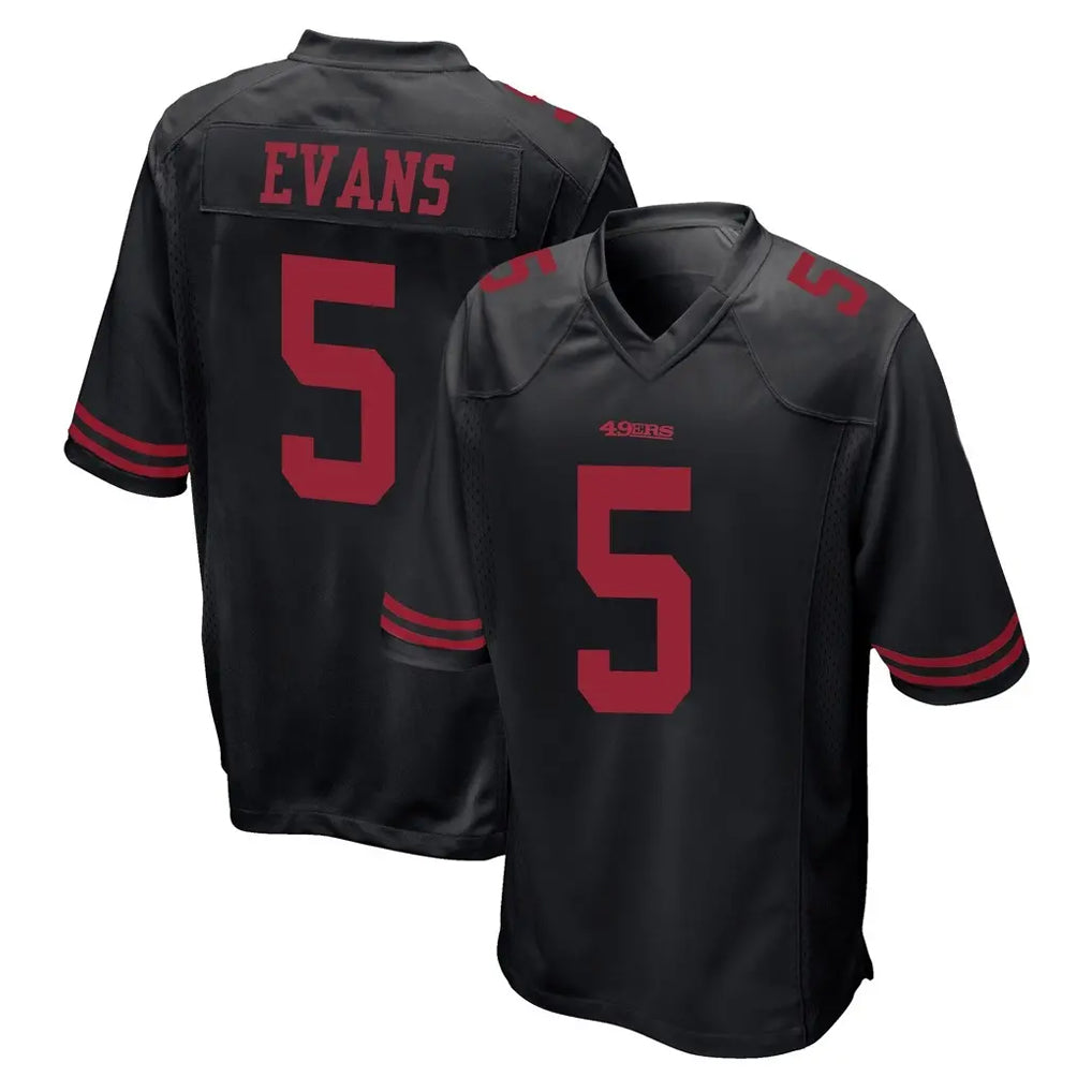 PETTCS SF.49ers #5 Mike Evans Player Black Alternate Home Game Stitched Jerseys