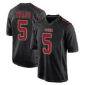 PETTCS SF.49ers #5 Mike Evans Player Black Fashion Home Game Stitched Jerseys