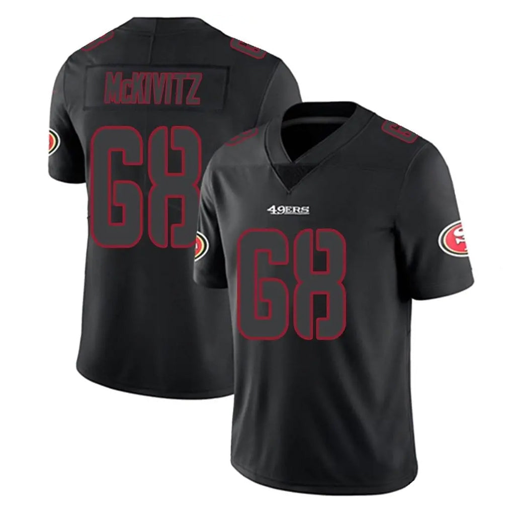 PETTCS SF.49ers #68 Colton McKivitz Player Black Impact Limited Home Game Stitched Jerseys