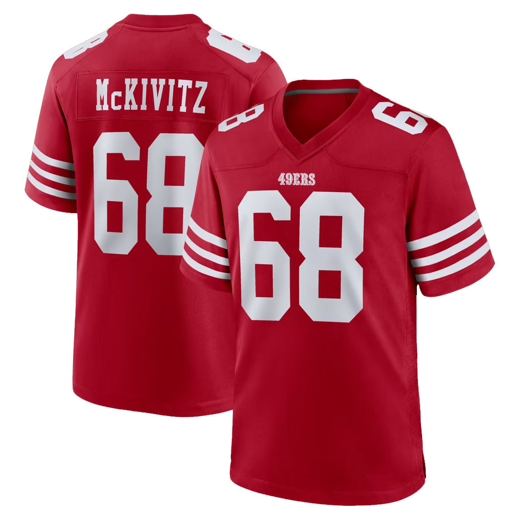 PETTCS SF.49ers #68 Colton McKivitz Player Red Game Home Stitched Jerseys